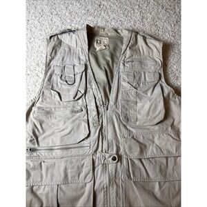 Points West Travelers Vest Mens XLarge Beige Outdoors Hiking Casual Men *